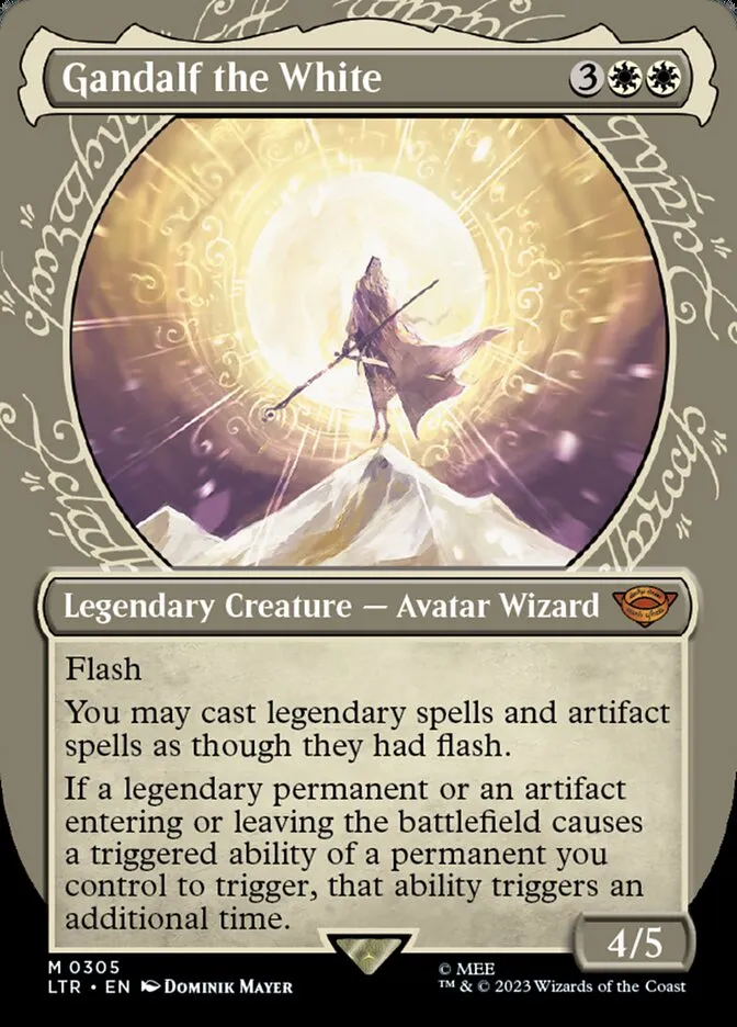 2023 The Lord of the Rings: Tales of Middle-earth Gandalf the White #305 mythic card image