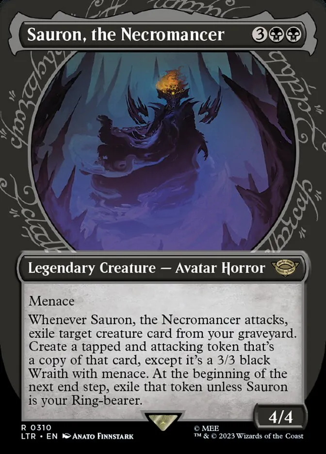 2023 The Lord of the Rings: Tales of Middle-earth Sauron, the Necromancer #310 rare card image