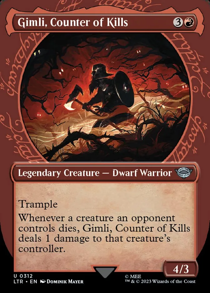 2023 The Lord of the Rings: Tales of Middle-earth Gimli, Counter of Kills #312 uncommon card image