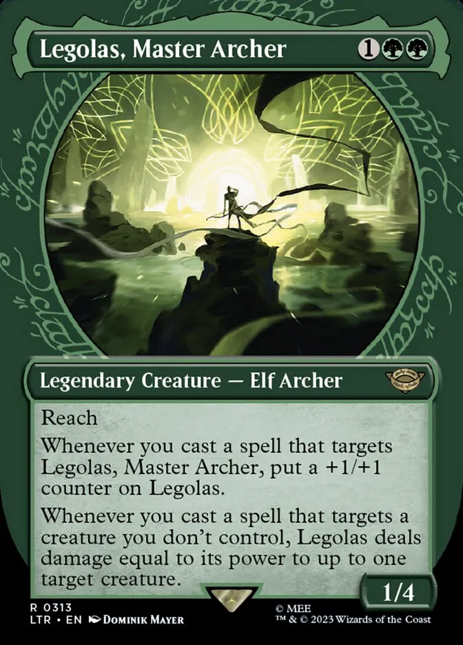 2023 The Lord of the Rings: Tales of Middle-earth Legolas, Master Archer #313 rare card image