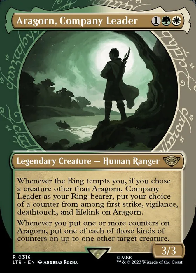 2023 The Lord of the Rings: Tales of Middle-earth Aragorn, Company Leader #316 rare card image