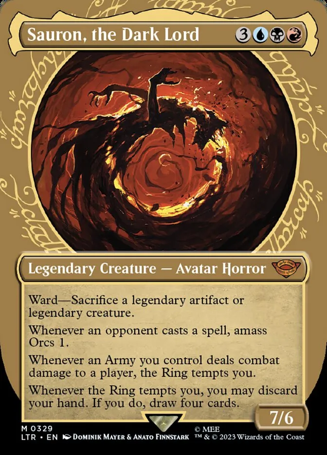 2023 The Lord of the Rings: Tales of Middle-earth Sauron, the Dark Lord #329 mythic card image