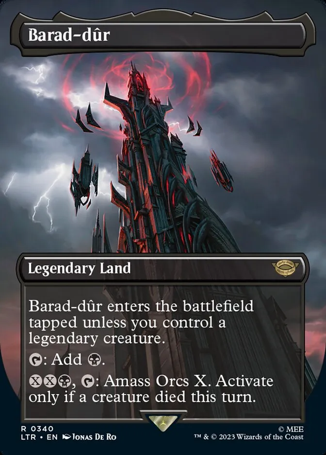 2023 The Lord of the Rings: Tales of Middle-earth Barad-dûr #340 rare card image