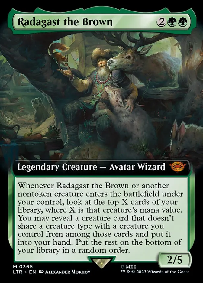 2023 The Lord of the Rings: Tales of Middle-earth Radagast the Brown #365 mythic card image