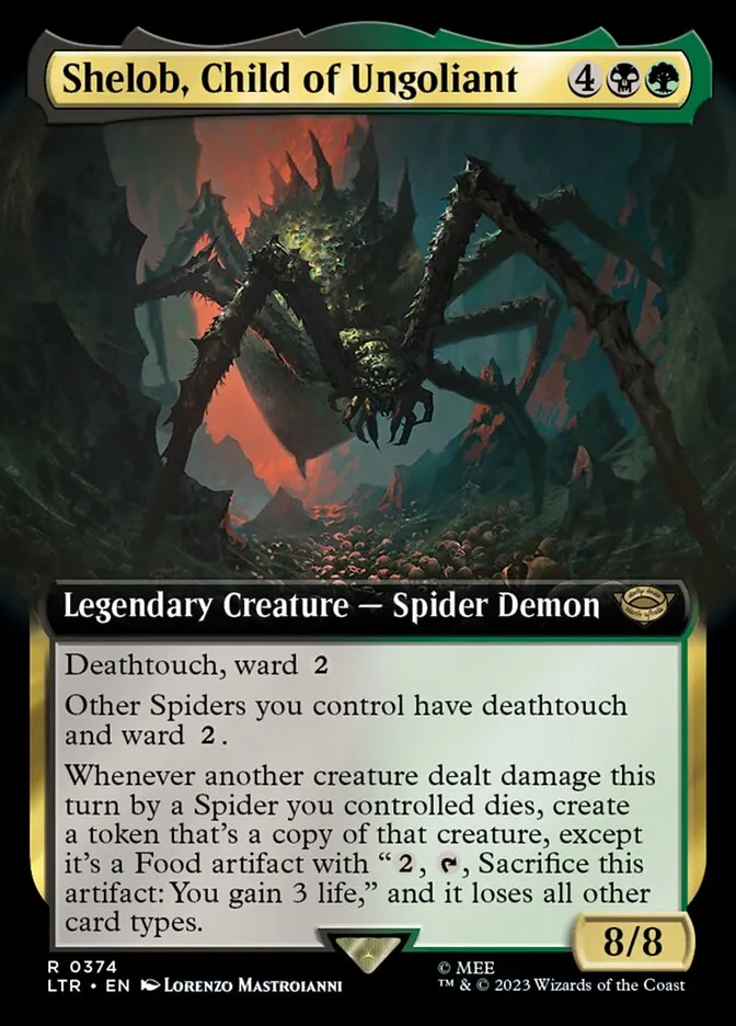 2023 The Lord of the Rings: Tales of Middle-earth Shelob, Child of Ungoliant #374 rare card image