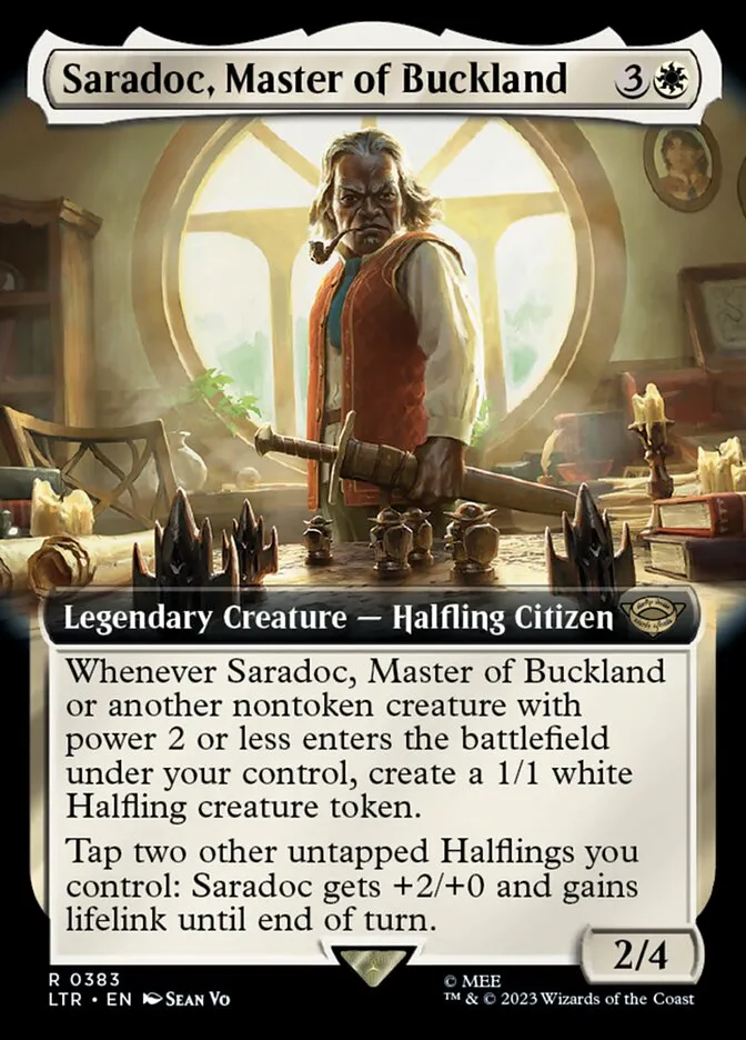 2023 The Lord of the Rings: Tales of Middle-earth Saradoc, Master of Buckland #383 rare card image