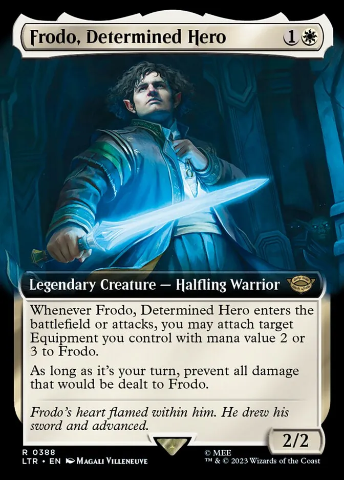 2023 The Lord of the Rings: Tales of Middle-earth Frodo, Determined Hero #388 rare card image