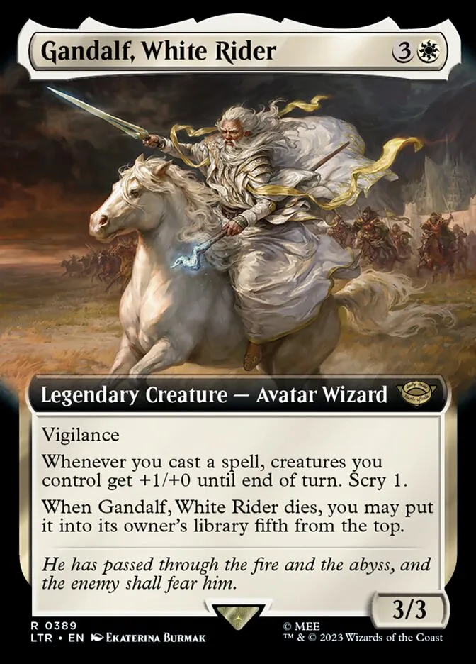 2023 The Lord of the Rings: Tales of Middle-earth Gandalf, White Rider #389 rare card image
