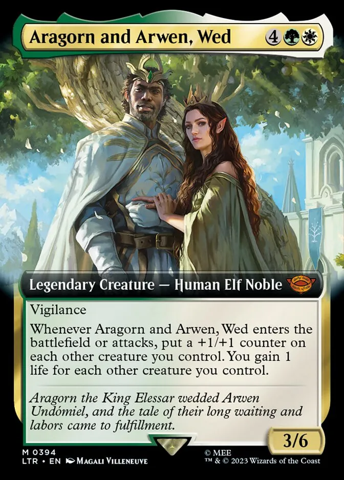 2023 The Lord of the Rings: Tales of Middle-earth Aragorn and Arwen, Wed #394 mythic card image