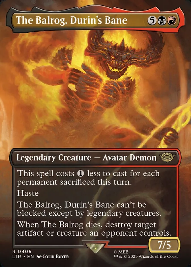 2023 The Lord of the Rings: Tales of Middle-earth The Balrog, Durin's Bane #405 rare card image