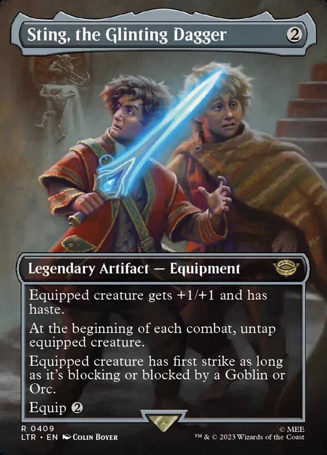 2023 The Lord of the Rings: Tales of Middle-earth Sting, the Glinting Dagger #409 rare card image