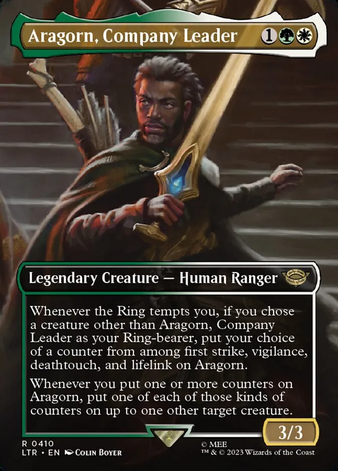 2023 The Lord of the Rings: Tales of Middle-earth Aragorn, Company Leader #410 rare card image