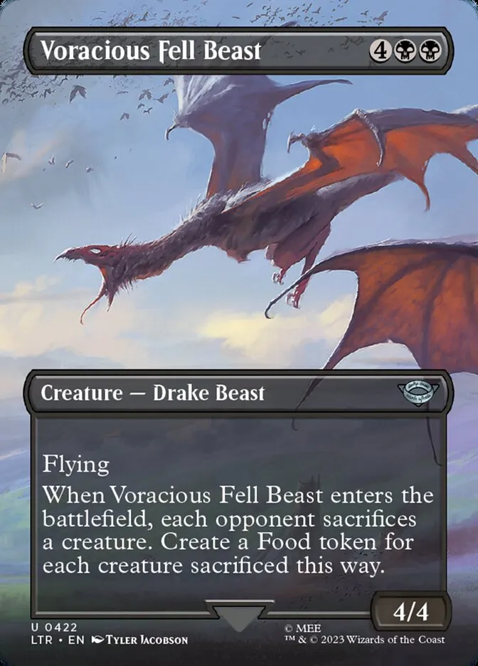 2023 The Lord of the Rings: Tales of Middle-earth Voracious Fell Beast #422 uncommon card image