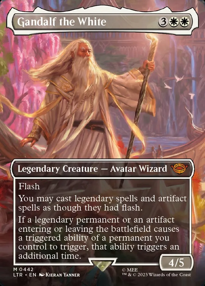 2023 The Lord of the Rings: Tales of Middle-earth Gandalf the White #442 mythic card image