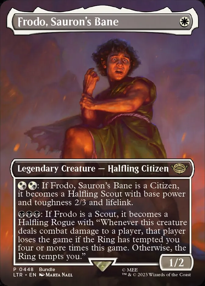 2023 The Lord of the Rings: Tales of Middle-earth Frodo, Sauron's Bane #448 rare card image