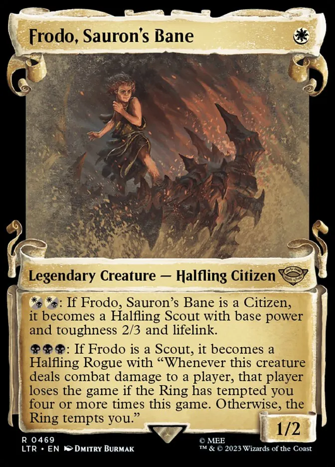 2023 The Lord of the Rings: Tales of Middle-earth Frodo, Sauron's Bane #469 rare card image