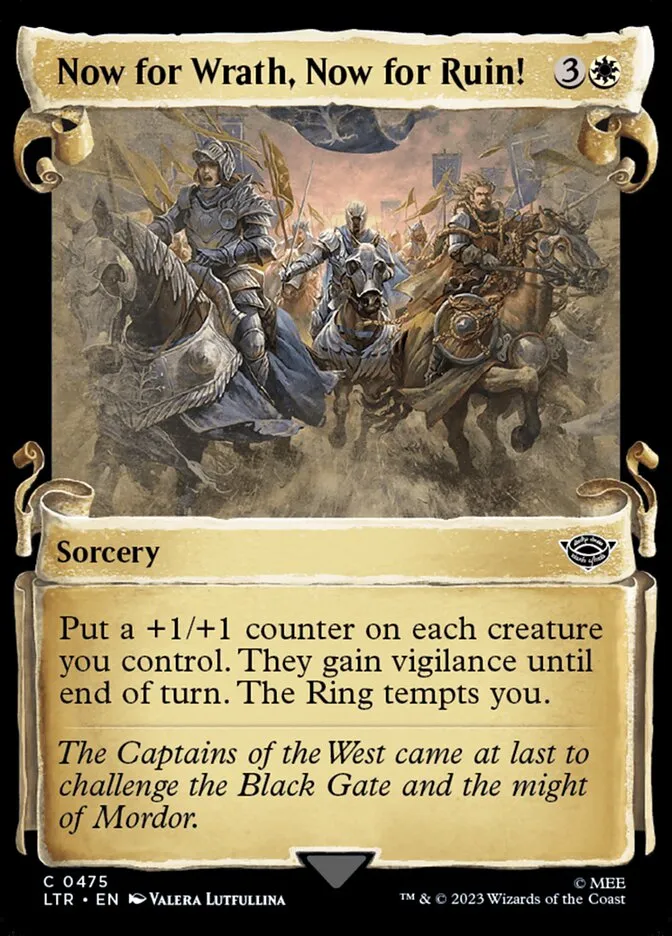 2023 The Lord of the Rings: Tales of Middle-earth Now for Wrath, Now for Ruin! #475 common card image