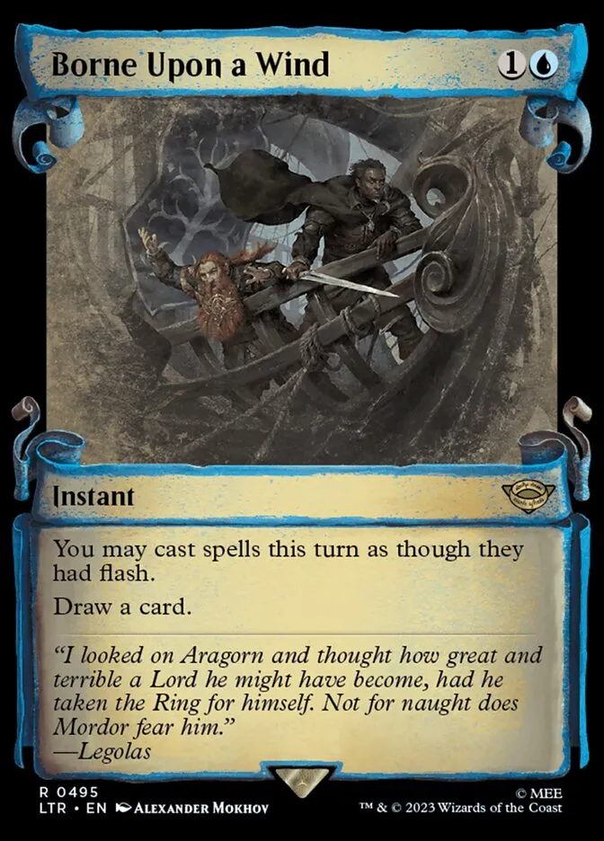 2023 The Lord of the Rings: Tales of Middle-earth Borne Upon a Wind #495 rare card image