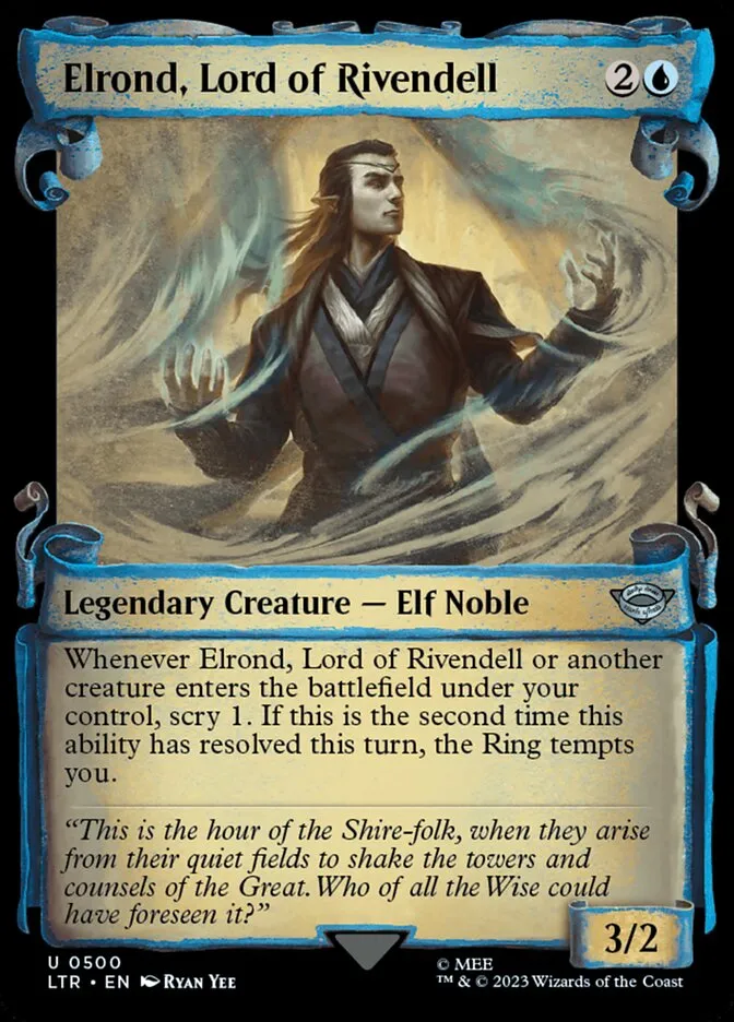 2023 The Lord of the Rings: Tales of Middle-earth Elrond, Lord of Rivendell #500 uncommon card image
