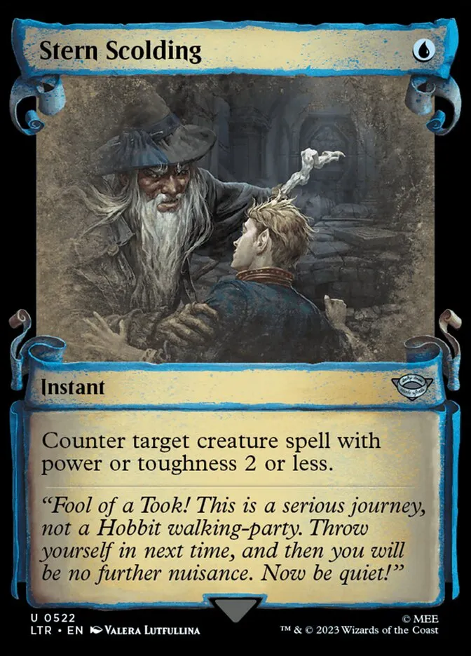 2023 The Lord of the Rings: Tales of Middle-earth Stern Scolding #522 uncommon card image