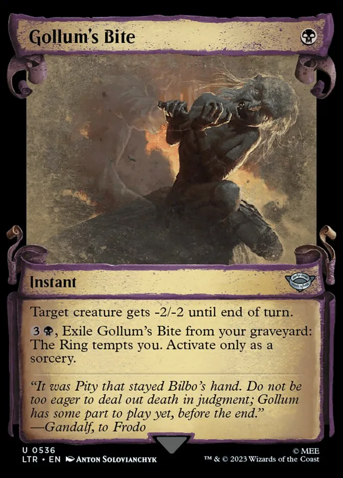 2023 The Lord of the Rings: Tales of Middle-earth Gollum's Bite #536 uncommon card image