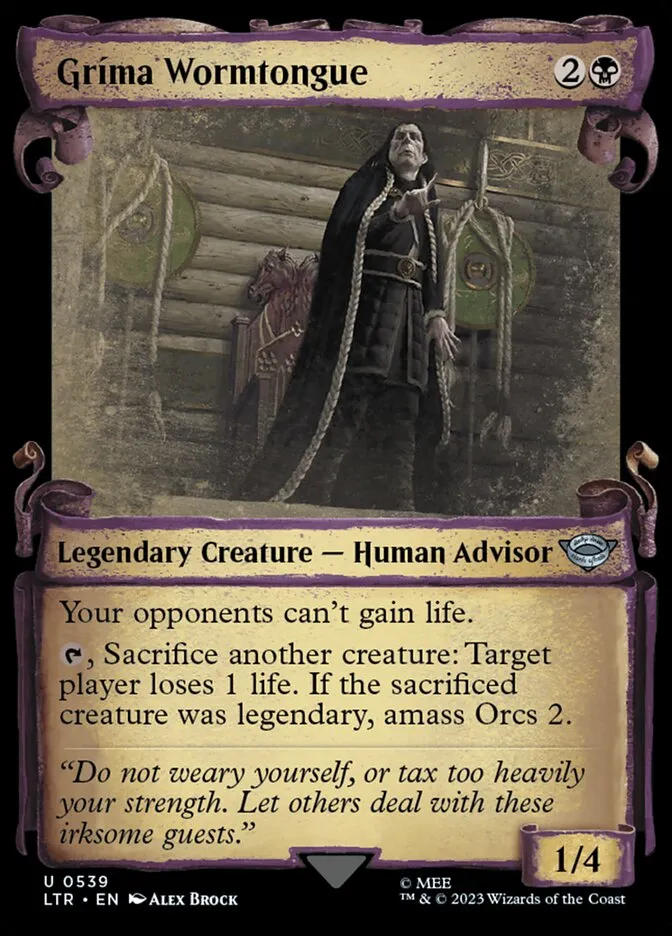 2023 The Lord of the Rings: Tales of Middle-earth Gríma Wormtongue #539 uncommon card image