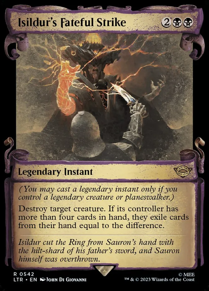 2023 The Lord of the Rings: Tales of Middle-earth Isildur's Fateful Strike #542 rare card image