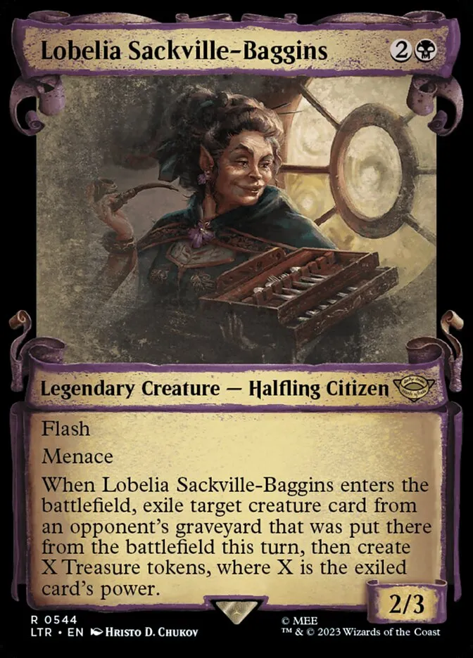 2023 The Lord of the Rings: Tales of Middle-earth Lobelia Sackville-Baggins #544 rare card image