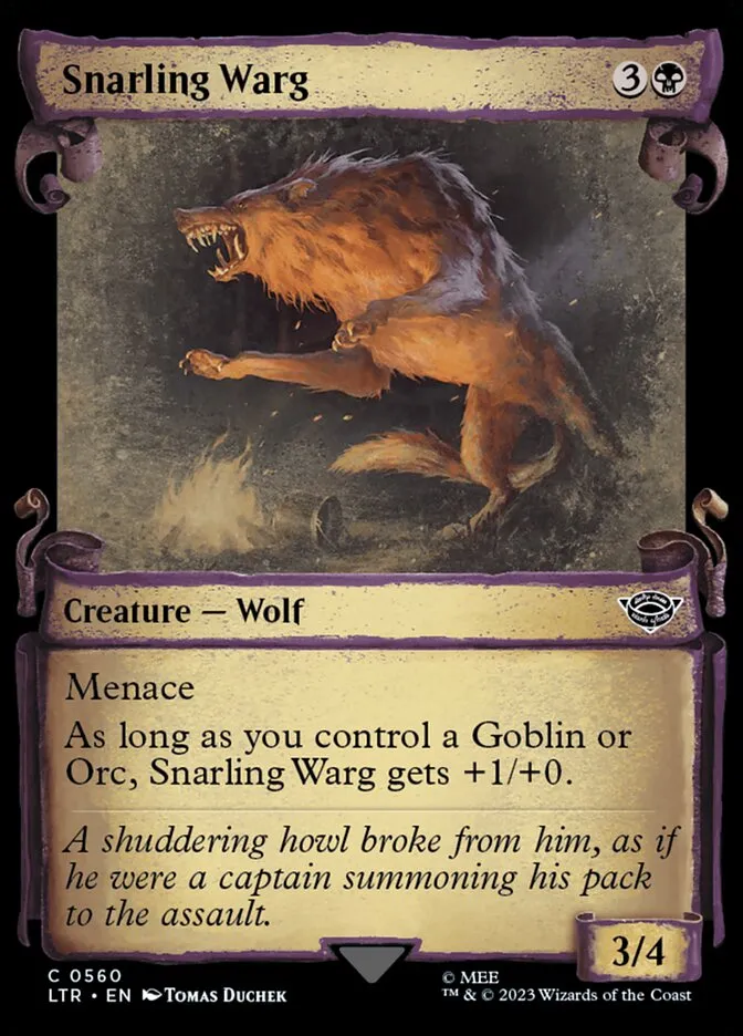 2023 The Lord of the Rings: Tales of Middle-earth Snarling Warg #560 common card image