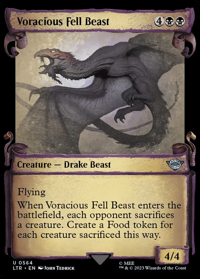 2023 The Lord of the Rings: Tales of Middle-earth Voracious Fell Beast #564 uncommon card image