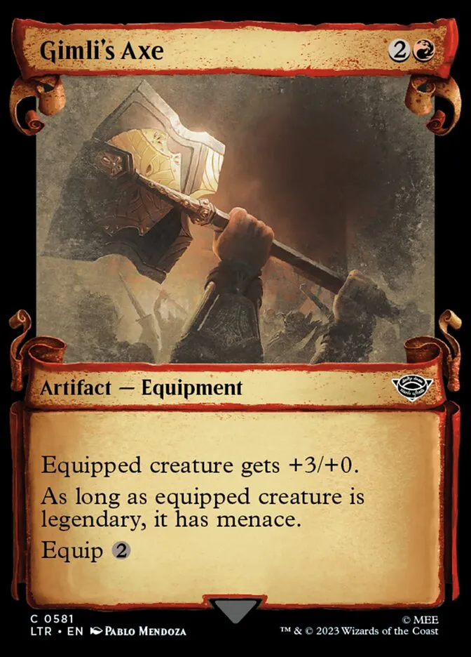 2023 The Lord of the Rings: Tales of Middle-earth Gimli's Axe #581 common card image