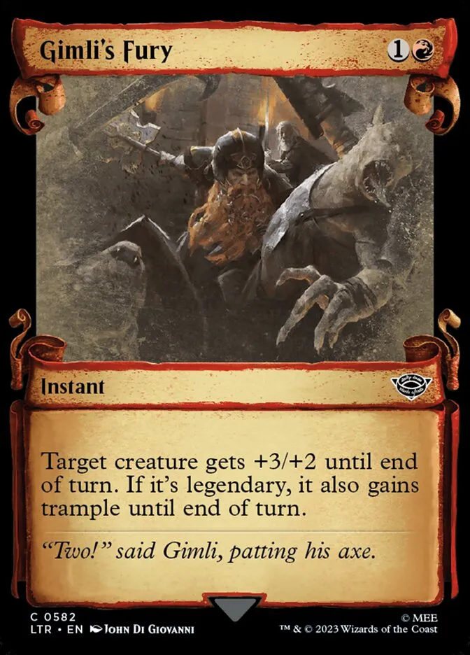 2023 The Lord of the Rings: Tales of Middle-earth Gimli's Fury #582 common card image