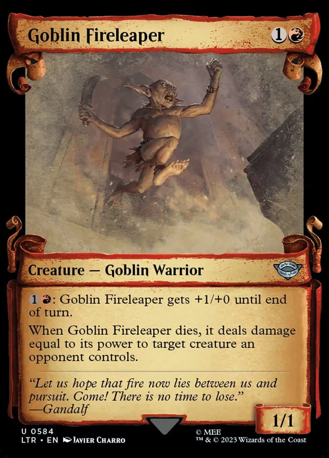 2023 The Lord of the Rings: Tales of Middle-earth Goblin Fireleaper #584 uncommon card image