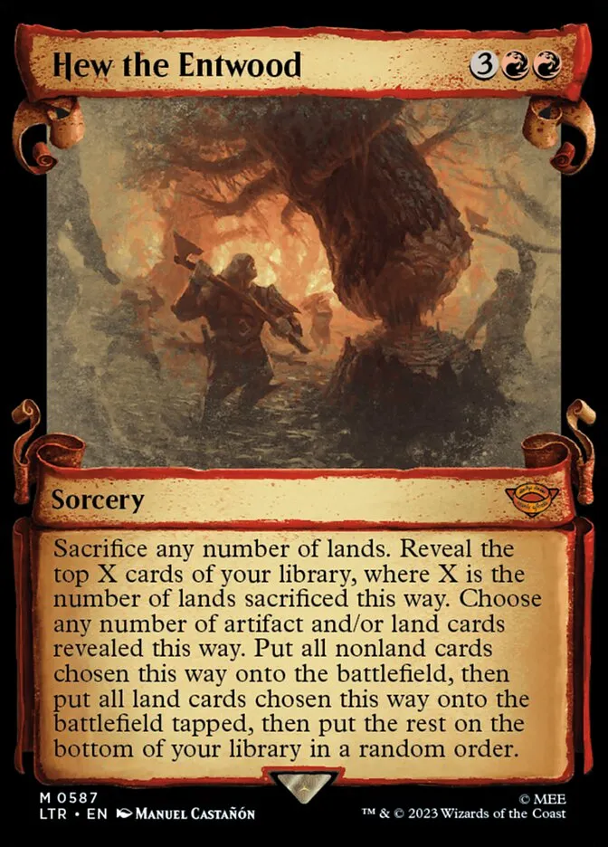 2023 The Lord of the Rings: Tales of Middle-earth Hew the Entwood #587 mythic card image