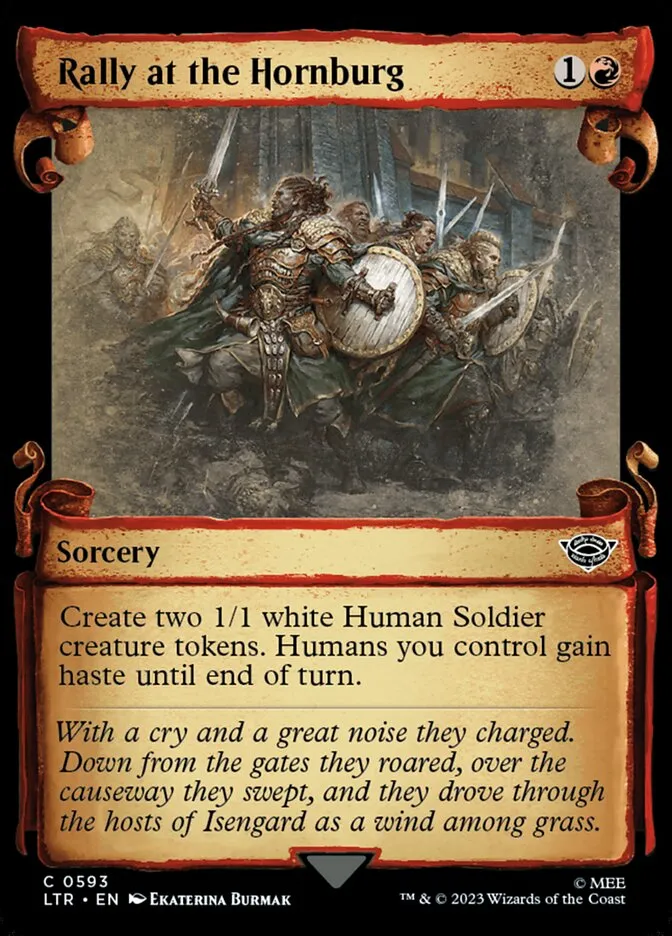 2023 The Lord of the Rings: Tales of Middle-earth Rally at the Hornburg #593 common card image