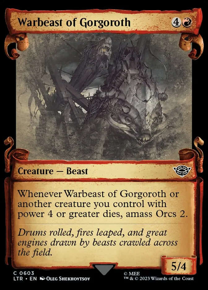 2023 The Lord of the Rings: Tales of Middle-earth Warbeast of Gorgoroth #603 common card image