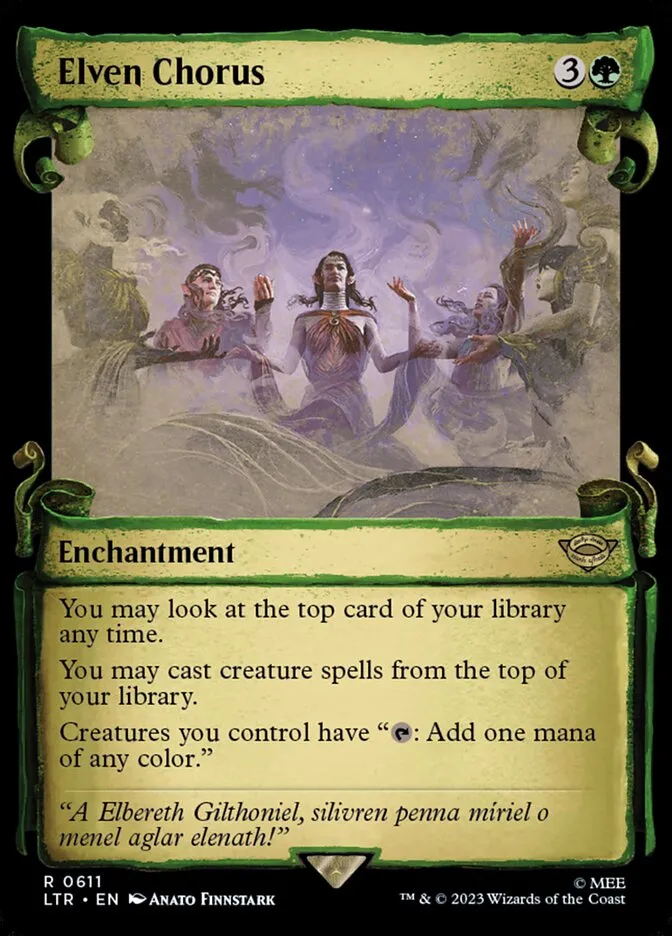 2023 The Lord of the Rings: Tales of Middle-earth Elven Chorus #611 rare card image