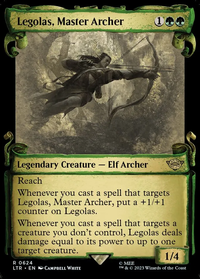 2023 The Lord of the Rings: Tales of Middle-earth Legolas, Master Archer #624 rare card image