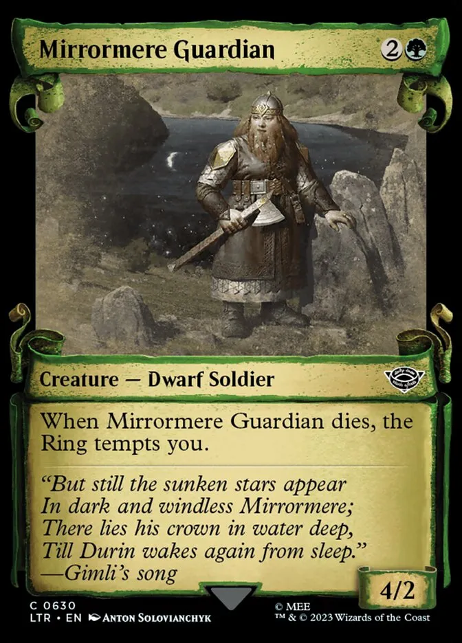 2023 The Lord of the Rings: Tales of Middle-earth Mirrormere Guardian #630 common card image