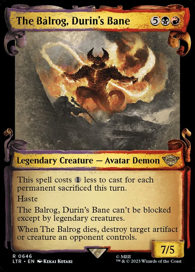 2023 The Lord of the Rings: Tales of Middle-earth The Balrog, Durin's Bane #646 rare card image