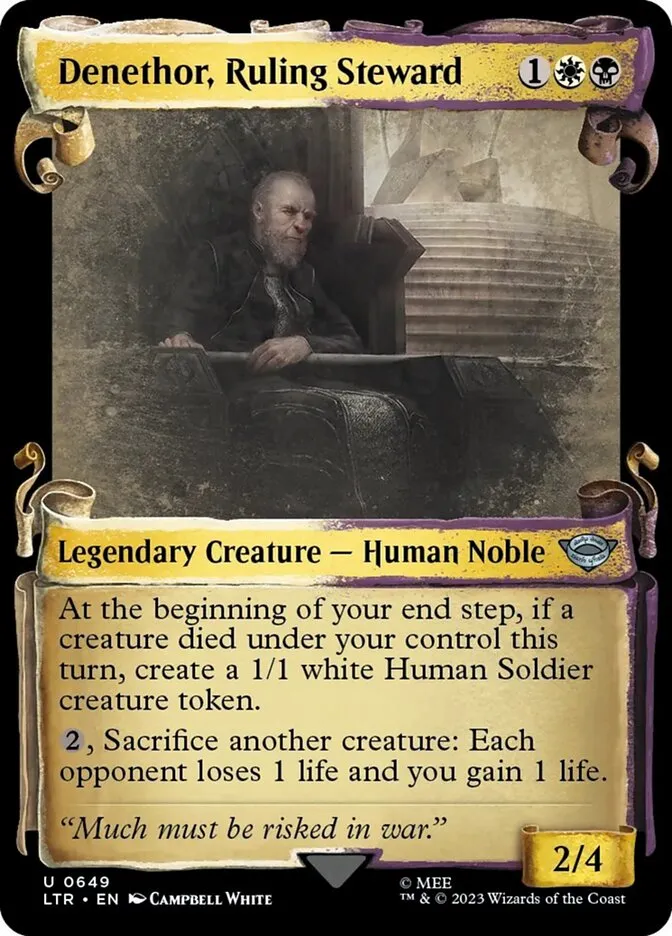 2023 The Lord of the Rings: Tales of Middle-earth Denethor, Ruling Steward #649 uncommon card image