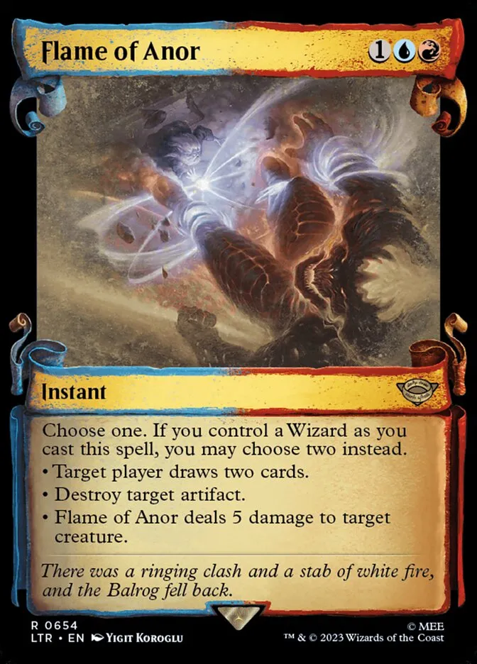 2023 The Lord of the Rings: Tales of Middle-earth Flame of Anor #654 rare card image