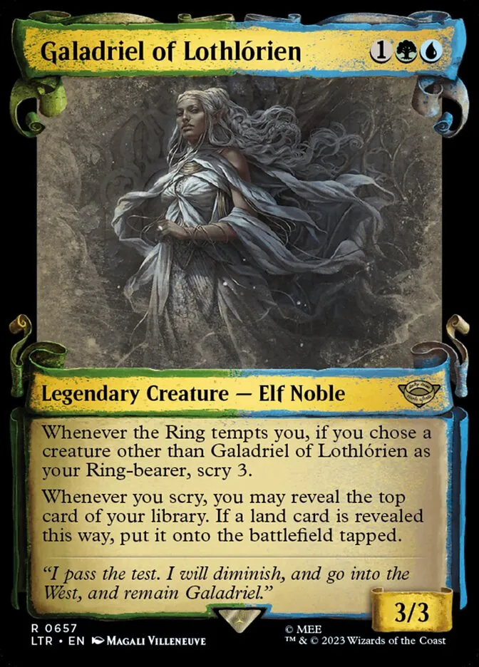 2023 The Lord of the Rings: Tales of Middle-earth Galadriel of Lothlórien #657 rare card image