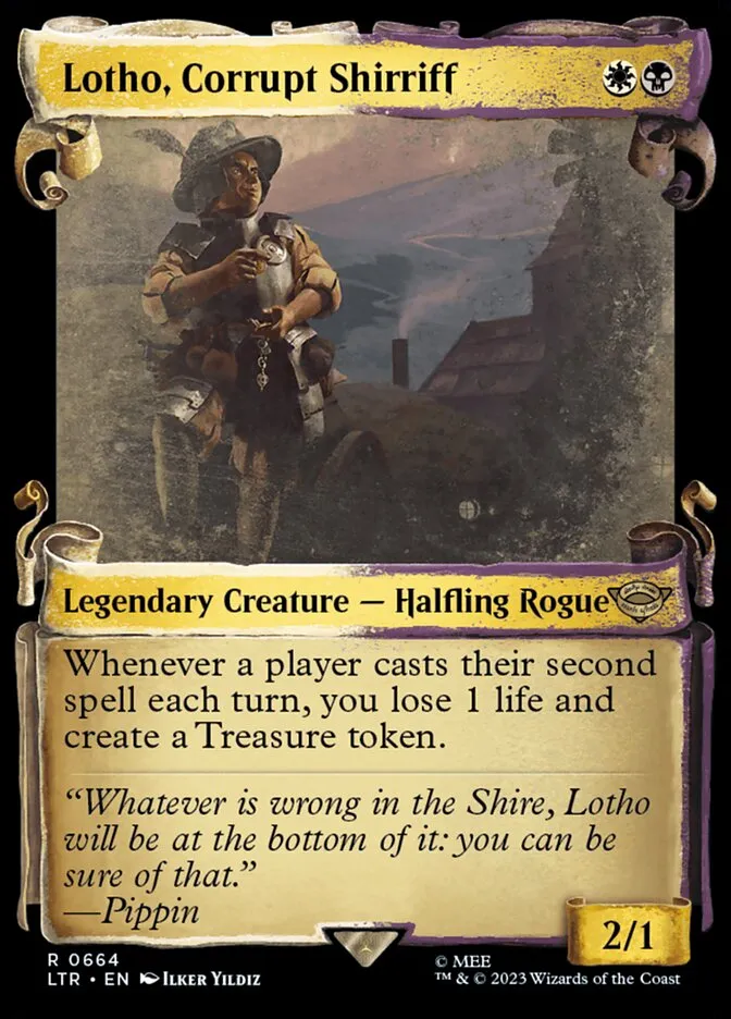 2023 The Lord of the Rings: Tales of Middle-earth Lotho, Corrupt Shirriff #664 rare card image