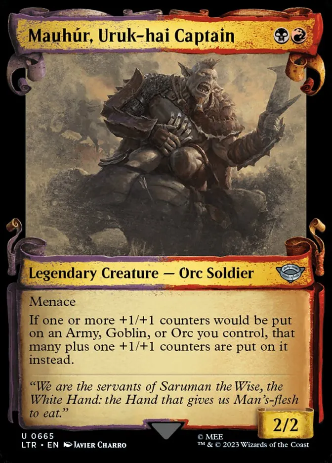 2023 The Lord of the Rings: Tales of Middle-earth Mauhúr, Uruk-hai Captain #665 uncommon card image