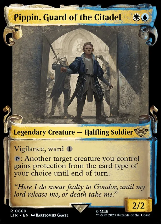 2023 The Lord of the Rings: Tales of Middle-earth Pippin, Guard of the Citadel #669 rare card image
