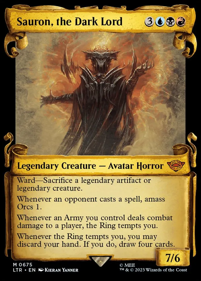 2023 The Lord of the Rings: Tales of Middle-earth Sauron, the Dark Lord #675 mythic card image