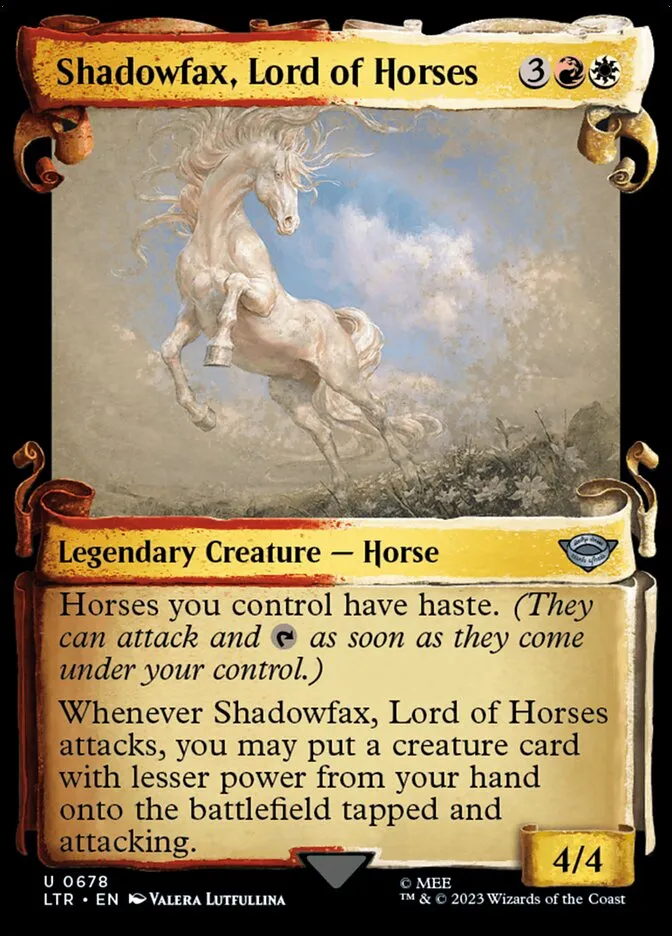 2023 The Lord of the Rings: Tales of Middle-earth Shadowfax, Lord of Horses #678 uncommon card image