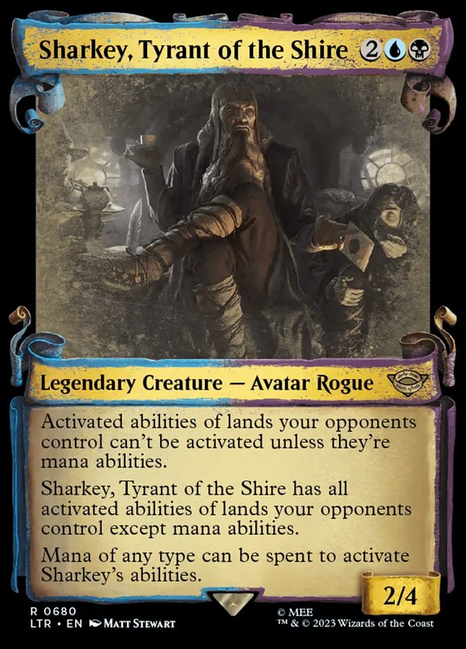 2023 The Lord of the Rings: Tales of Middle-earth Sharkey, Tyrant of the Shire #680 rare card image