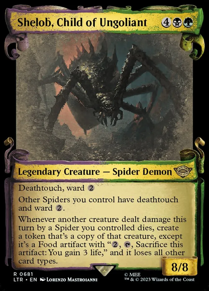 2023 The Lord of the Rings: Tales of Middle-earth Shelob, Child of Ungoliant #681 rare card image